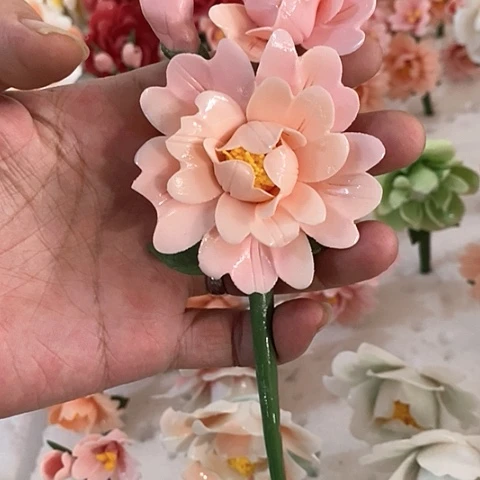 摆件纯手工陶瓷花摆件1瑕疵