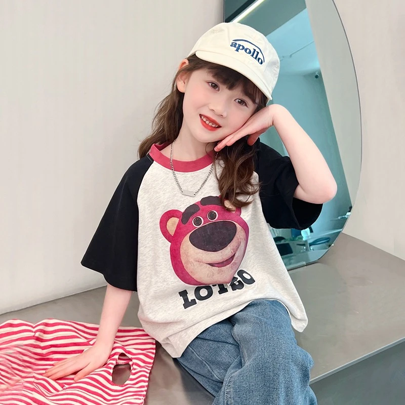 女童短袖夏季2023新款韩版洋气儿童夏装t恤小女孩半袖体恤上衣潮