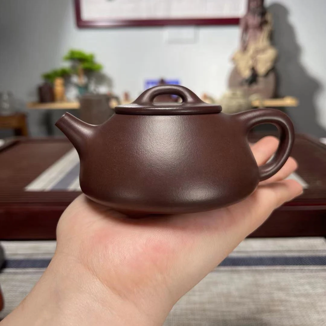 全手工石瓢壶 陈腐老紫泥 200cc 宜兴紫砂壶 精品茶具