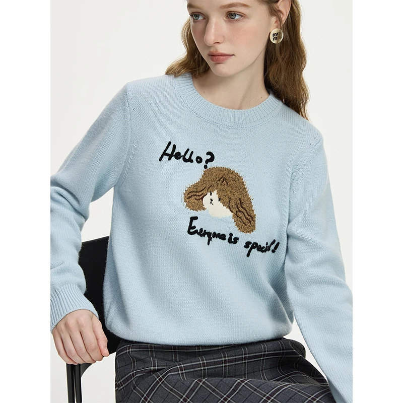 范思蓝恩高级感萌宠系列“helloCocapoo”可卡布针织衫24FS14245