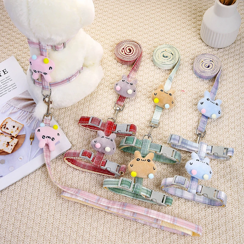 [达人]猫咪可爱牵引绳四季遛猫绳防挣脱可调节猫绳子牵引猫链1589