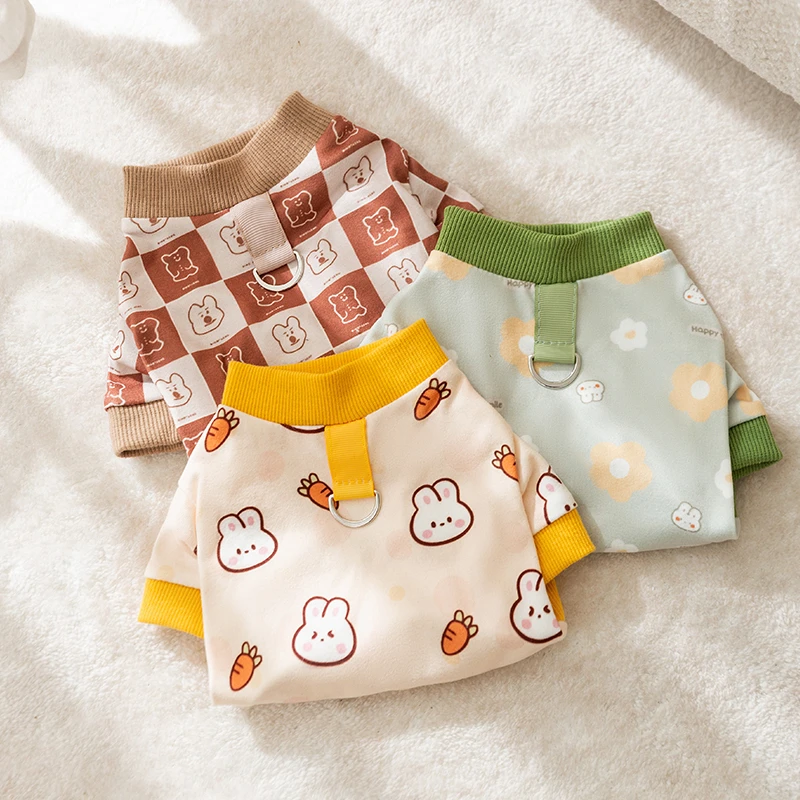秋冬季狗狗卡通可爱小兔子德绒居家服博美小型犬宠物猫咪衣服0118