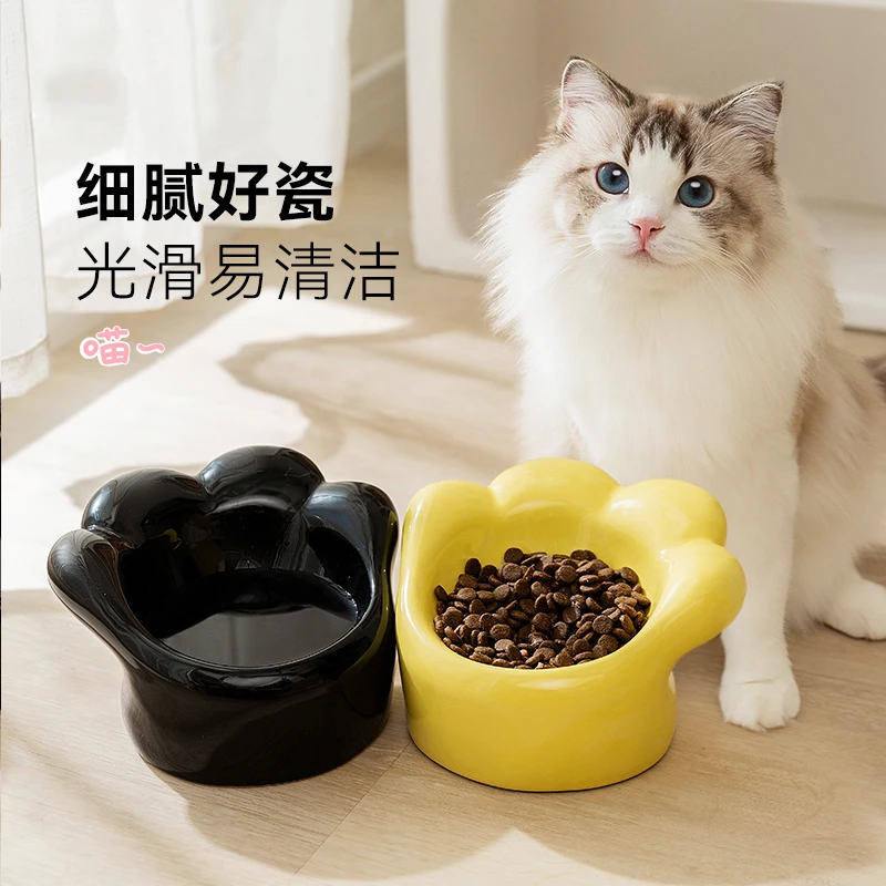 [达人]宠物猫咪猫碗陶瓷狗碗猫食盆狗盆宠物碗猫粮碗猫咪用品5527