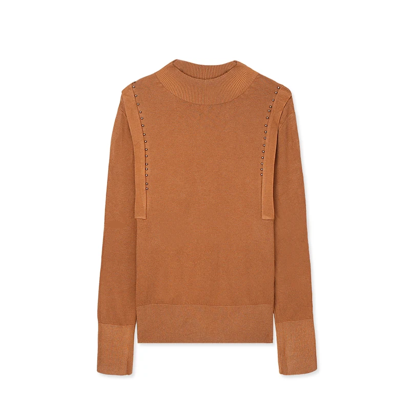 A 70007-H：半高领2024年秋季新款纯色内搭长袖针织打底衫