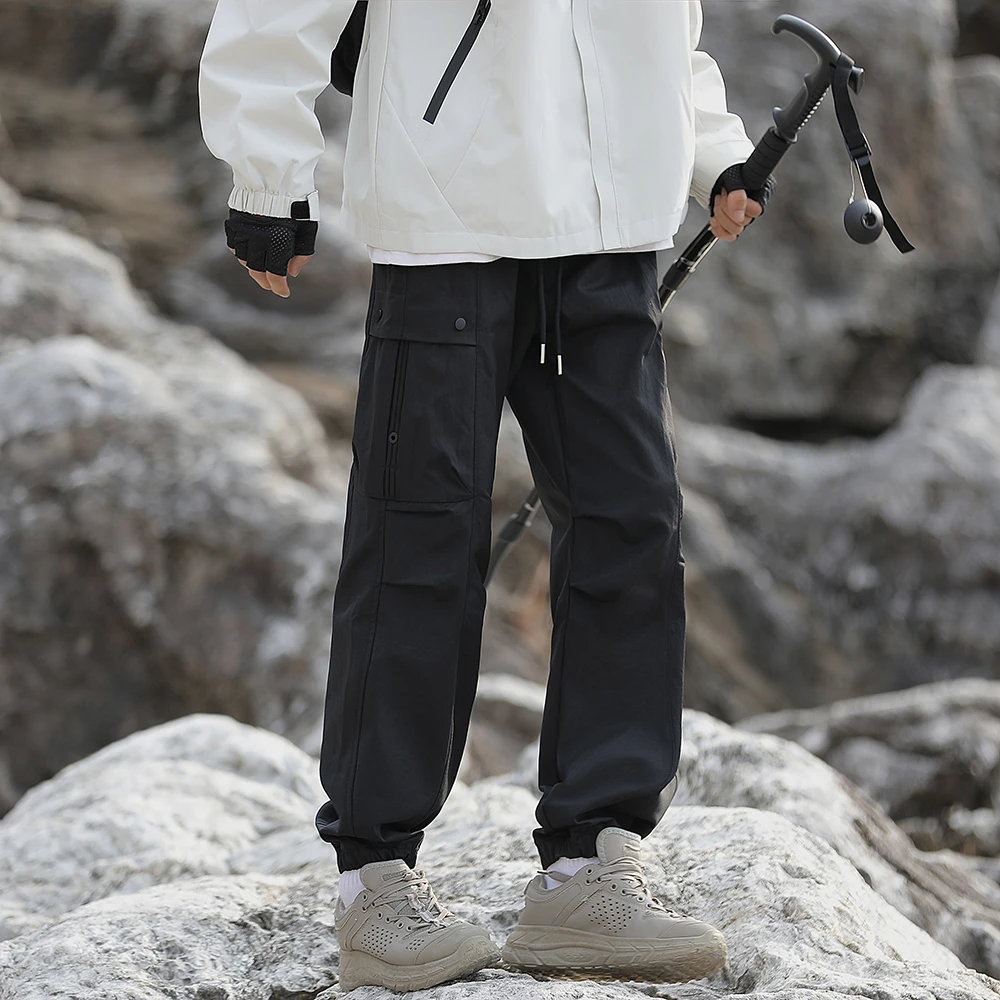 25年春季新款运动户外工装裤防水宽松长裤多口袋裤子21029-1