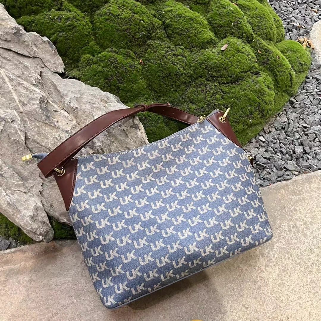 URICK包包2025秋冬新款托特手提腋下包G651596牛仔纹蓝色时尚潮流