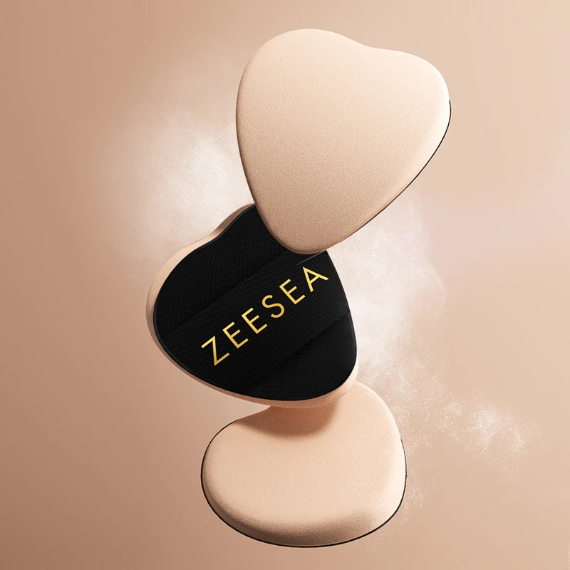 ZEESEA滋色黑桃拇指粉扑化妆干湿两用干皮油皮定妆便携粉扑袋装