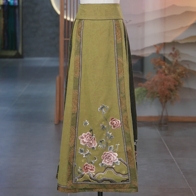 【锦佑-半裙】良辰媄锦桑蚕丝香云纱中式传统马面裙长约98CM