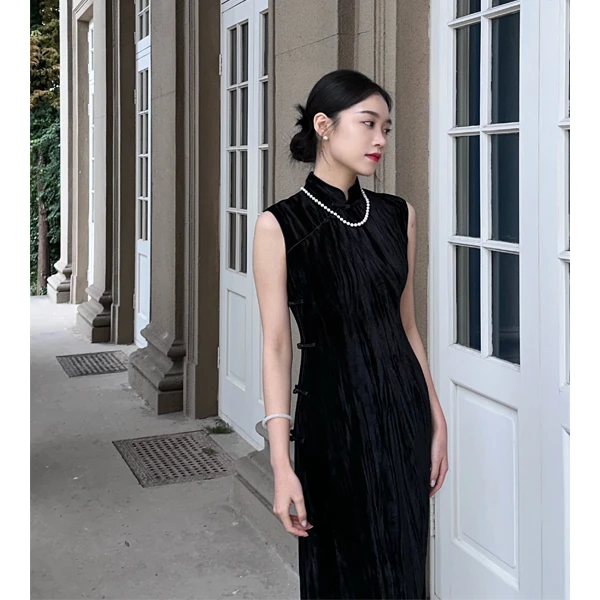 【晚香玉】良辰媄锦中长款旗袍衣长约120CM