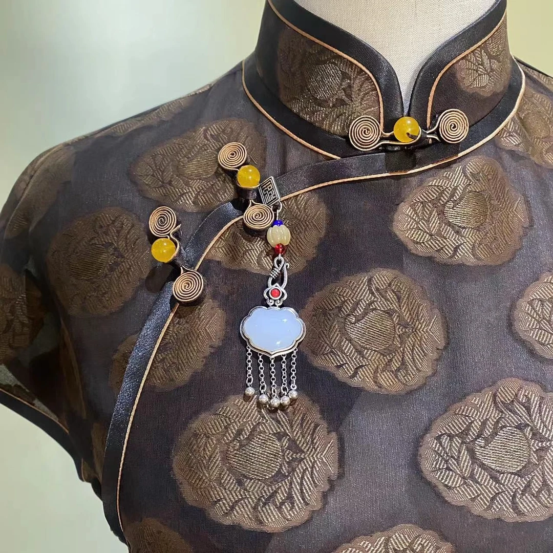 合金胸针  旗袍搭配-古风小压襟