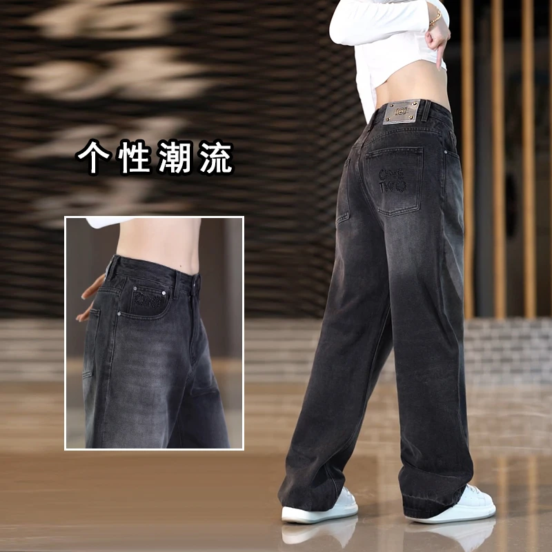 水洗复古牛仔裤男士潮牌时尚直筒休闲裤子男款韩版垂感宽松阔腿裤