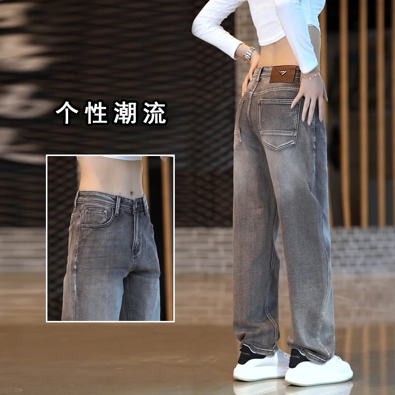 秋冬季高端牛仔裤男款潮牌时尚韩版直筒裤宽松休闲男裤子美式高街