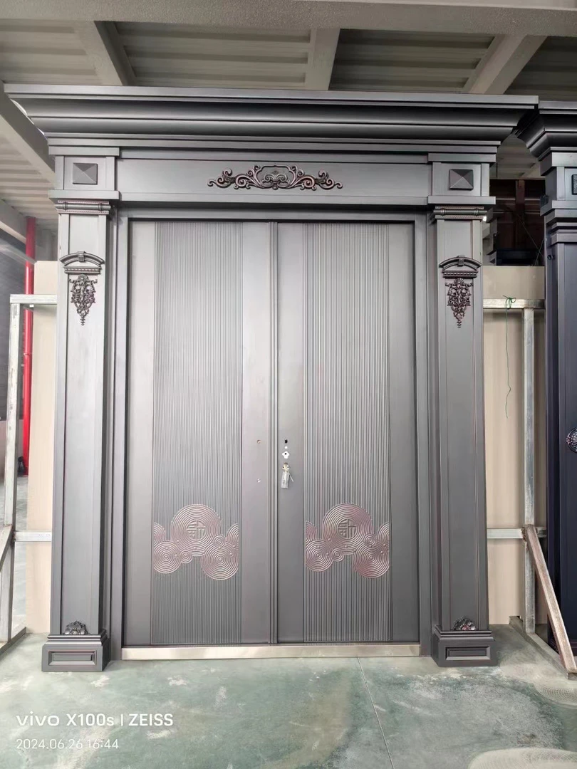 精雕铸铝装甲门别墅大门定制入户防盗门农村自建房大门