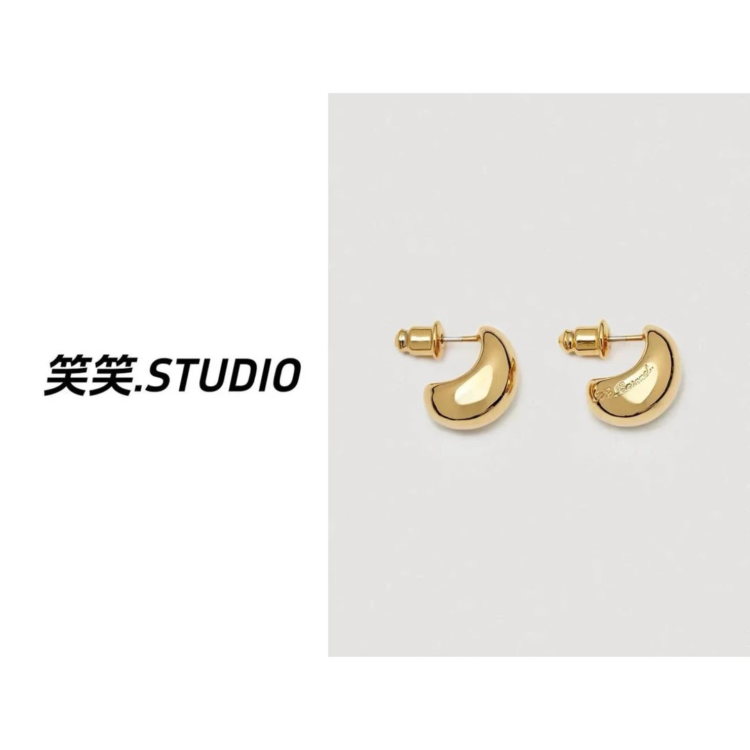 锌合金耳饰 笑笑-【豆豆耳钉】韩国单fev*r同款！小众轻奢设计感耳钉