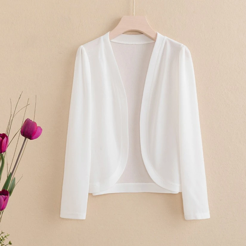 2025早秋披肩小外套女短款针织小衫大码百搭气质上衣纯色外搭开衫