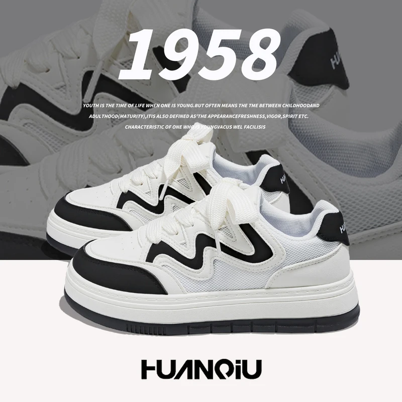 环球小众潮流厚底小白鞋女春季2025新款爆款学生百搭运动鞋板鞋