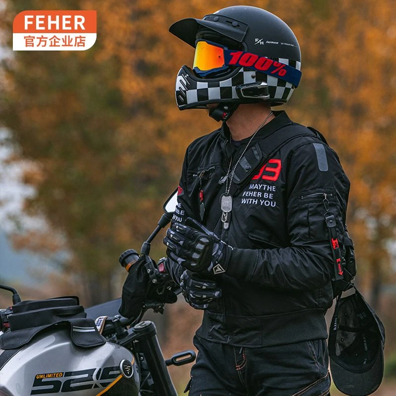 FEHER秋冬保暖骑行服男摩托车机车防水休闲通勤飞行巡航夹克日常