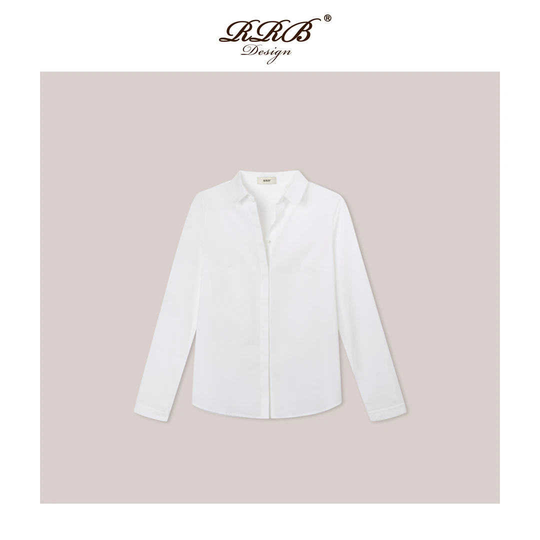 RRB Design「柔韧张力」舒适弹力棉修身长袖白衬衫