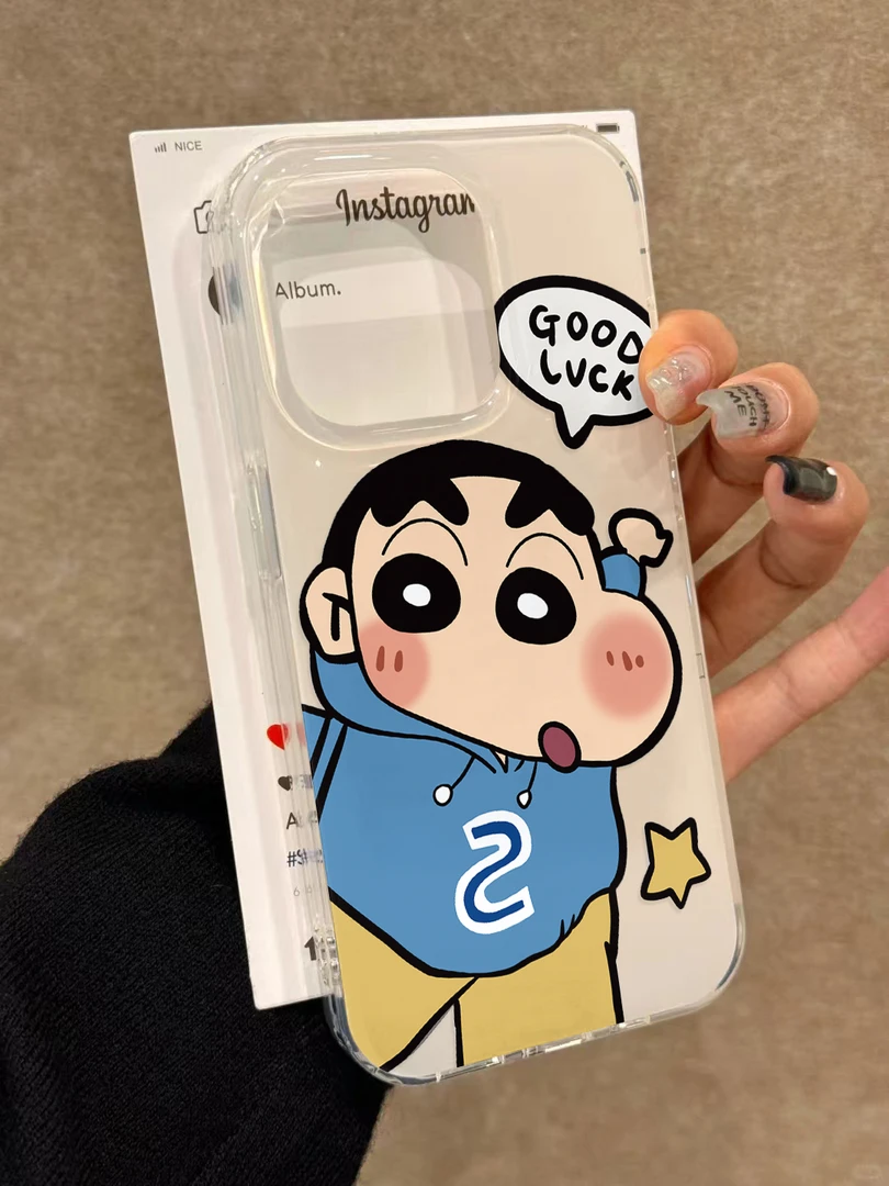 好运小新适用iPhone16/15Promax手机壳13/14白底12/11大孔