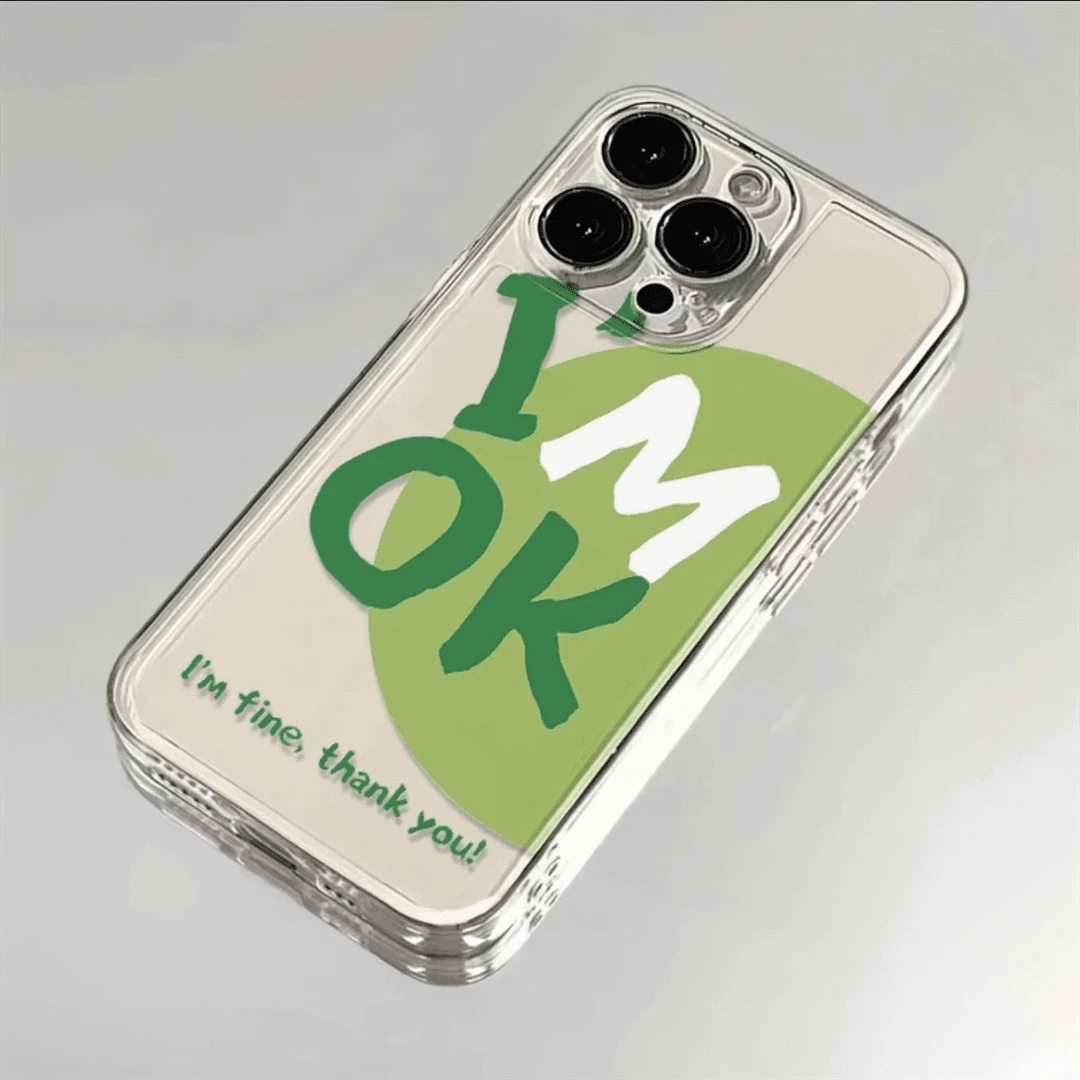 IMOK英文适用苹果15手机壳华为iPhone13/14创意软壳12/11小米