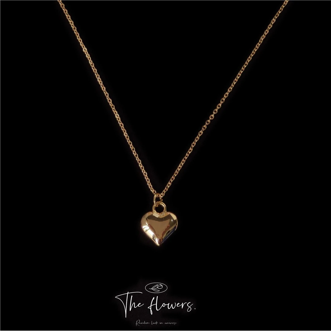 铜亚克力项链 @APRIL 简约爱心电镀14K真金日韩ins性冷淡风项链L5