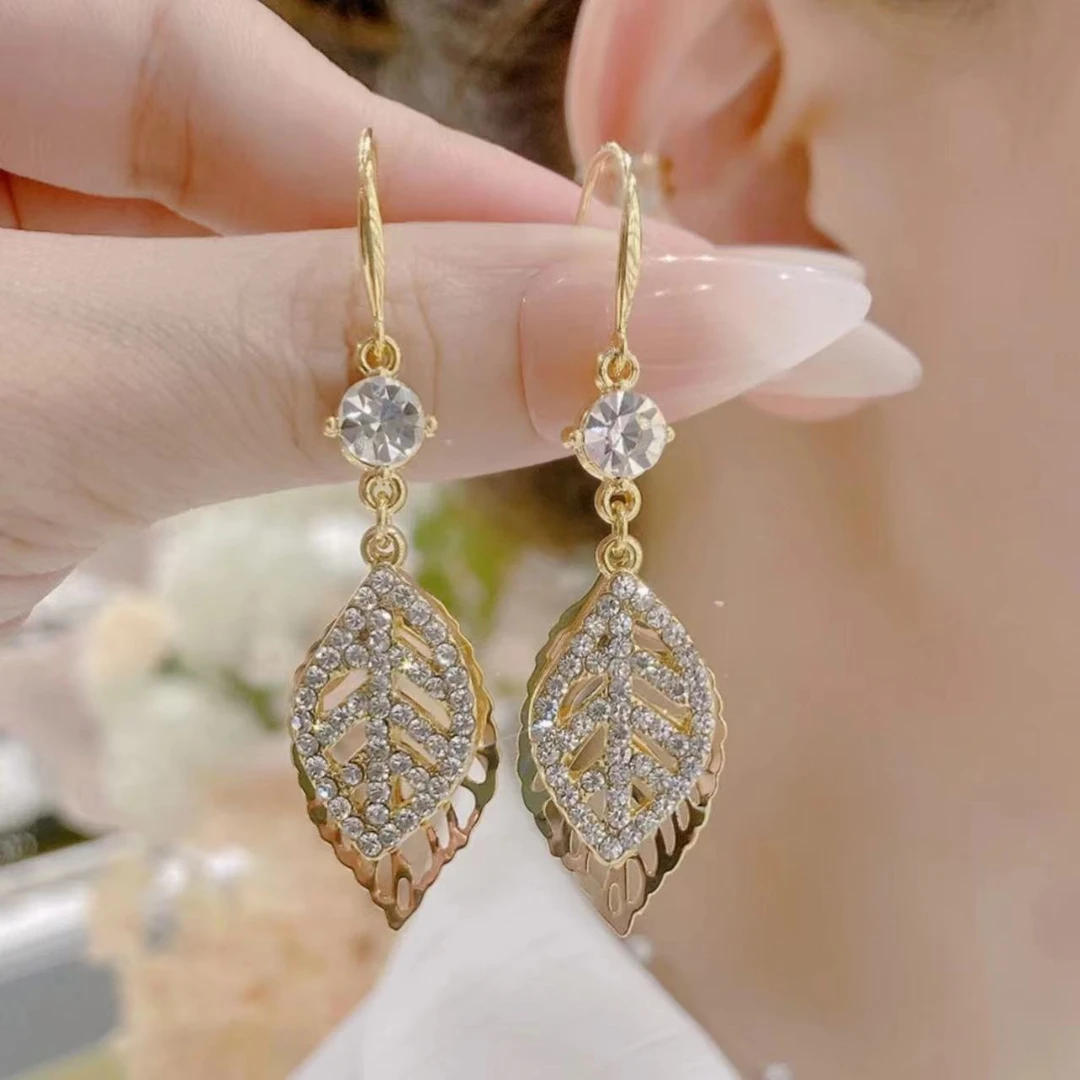 铜合金耳饰 044:新款 璀璨【一叶暴富】耳环