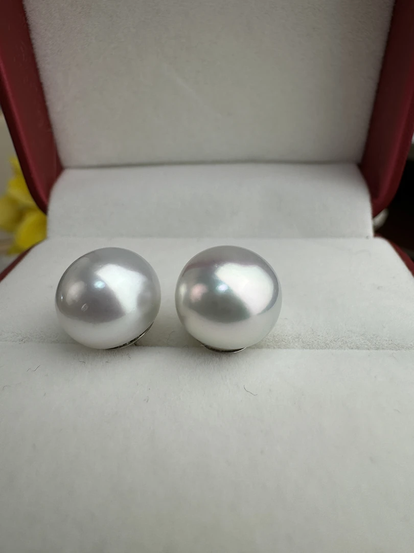 11-12澳白耳钉海水珍珠耳钉简约百搭时尚强光