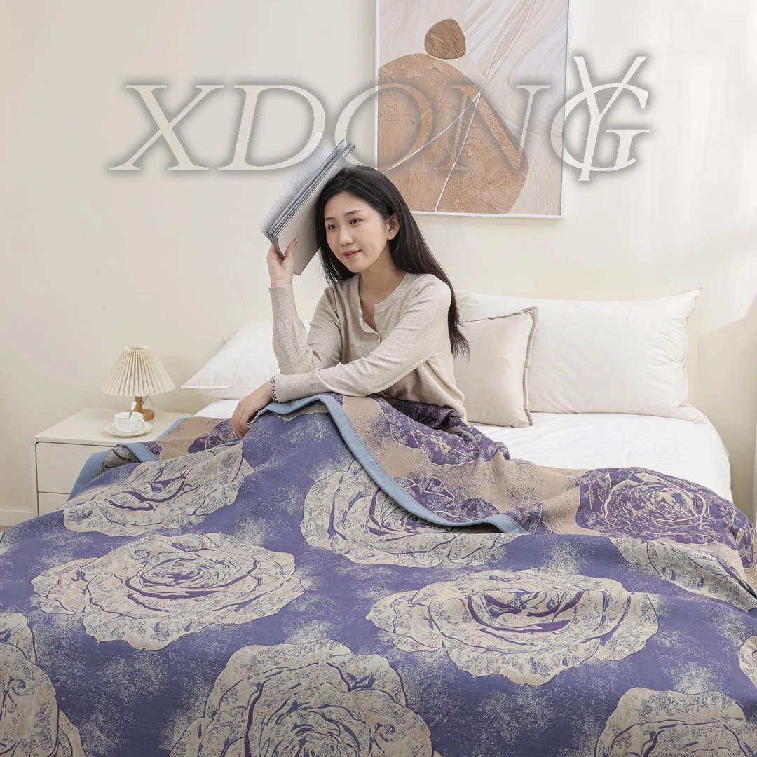 XDONGY（冬云家纺）200*230高端虫草灵芝萃取 绚烂玫瑰 理疗毯
