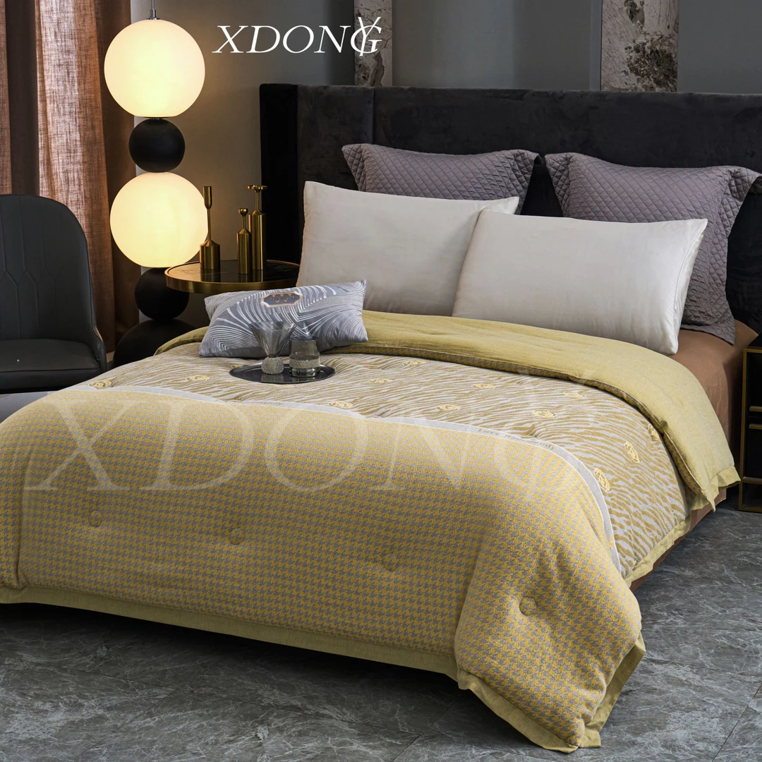XDONGY（冬云家纺）高定200*230双层纱 羊 绒蛋白 千鸟格 保暖被