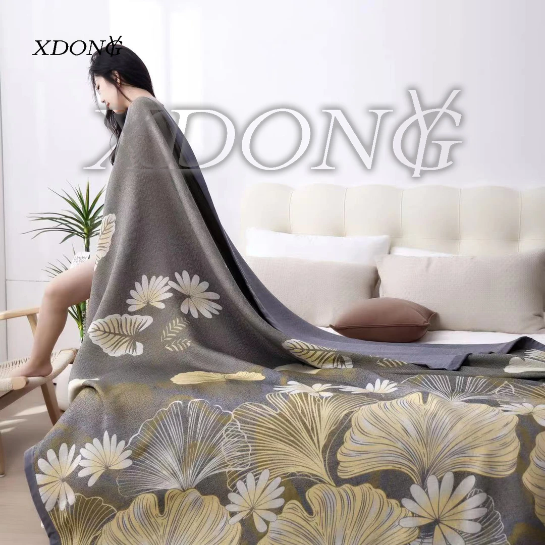 XDONGY（冬云家纺）230*250法国皇室私人定制流沙黑金 金枝玉叶盖毯