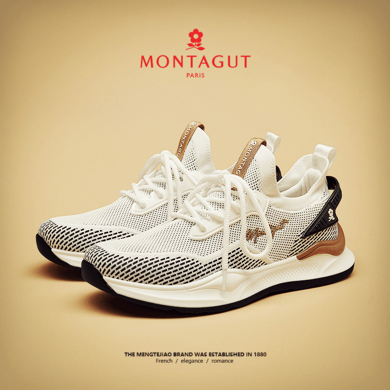 梦特娇网面鞋男鞋春季潮鞋2024新款百搭舒适跑步网鞋子男士运动鞋