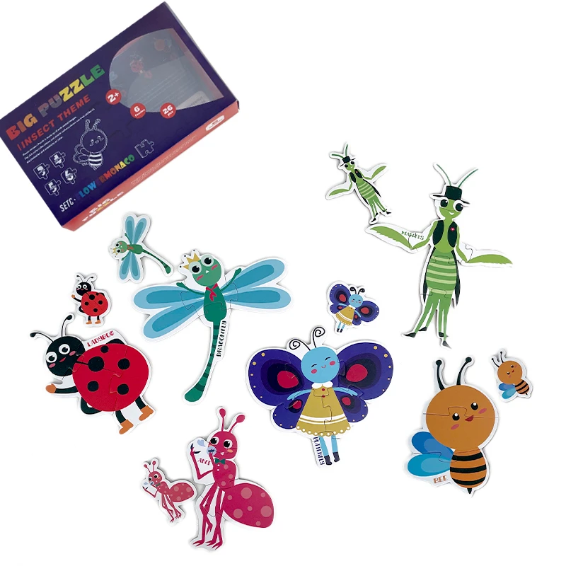 flower monaco/花芽大块纸拼图动物昆虫交通拼图早教益智科学实验