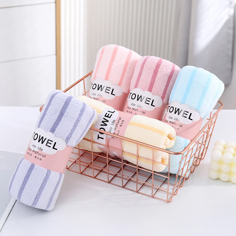 5条装珊瑚绒毛巾加厚吸水不掉毛成人儿童洗脸巾家用洗澡速干毛巾