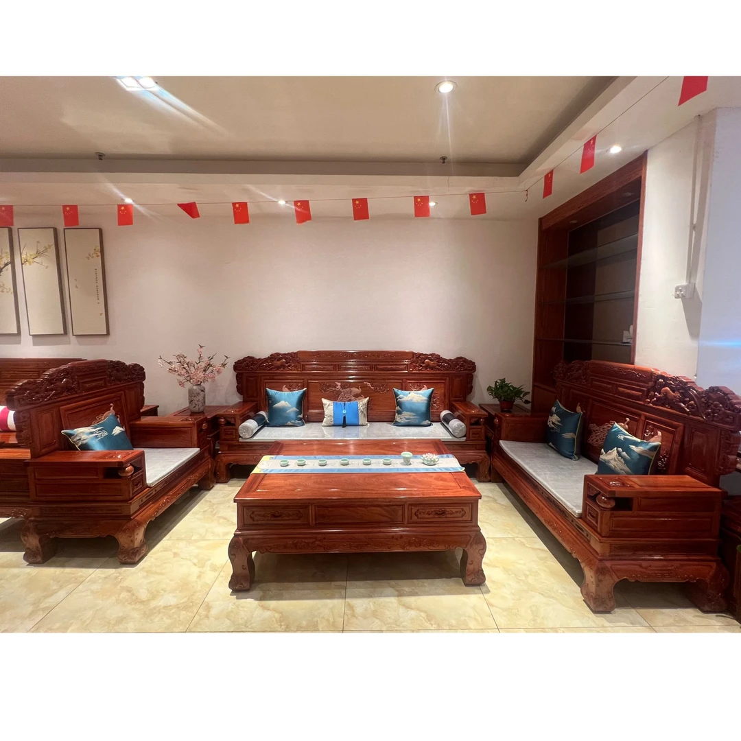 刺猬ZT客厅新中式大财圆六件套沙发