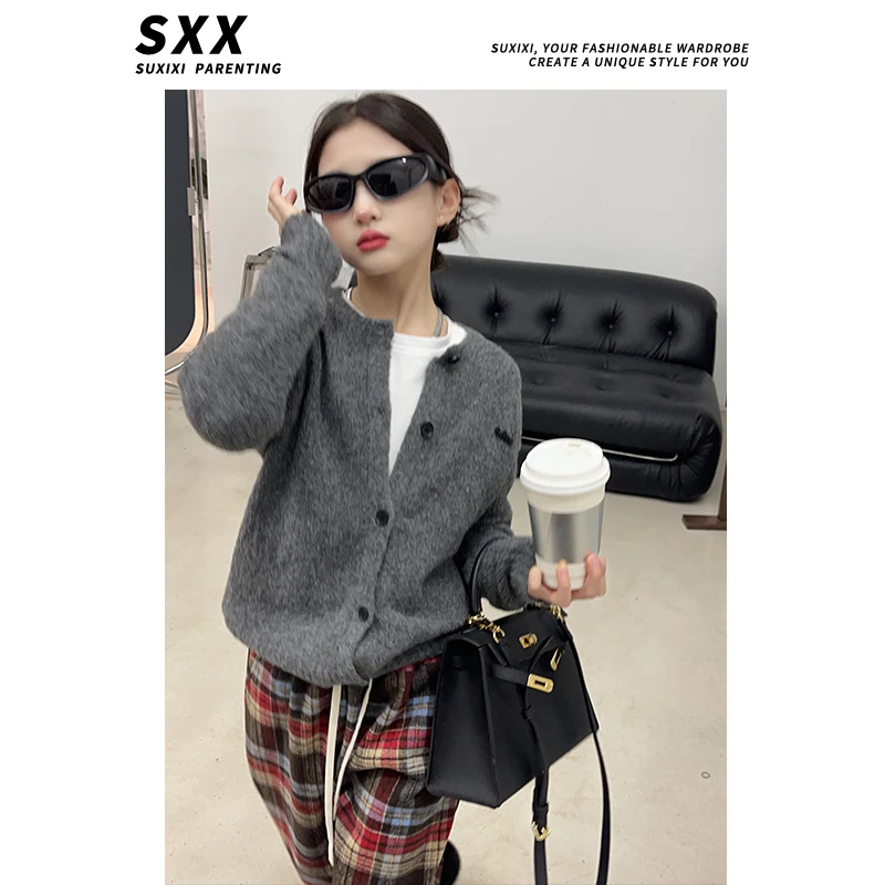 【LUCY定制】女童毛衣外套秋冬2024春款洋气打底针织衫开衫上衣