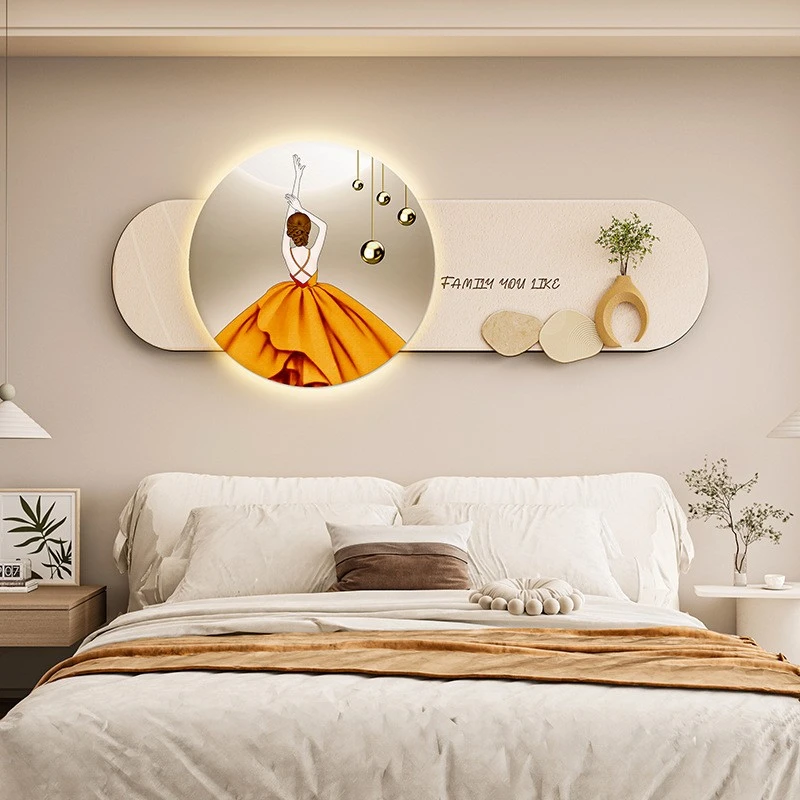 轻奢现代卧室装饰画高级感奶油风主卧房间床头背景墙挂画创意壁画