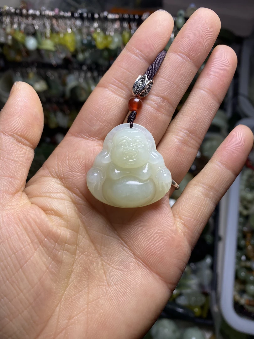 天然玉石佛公手工抛光