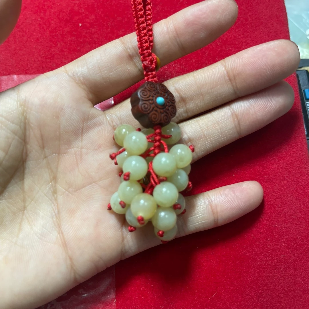 天然和田玉、摇钱树、财源滚滚、石来好运、钥匙扣