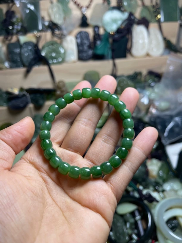 天然和田玉碧玉手链直却