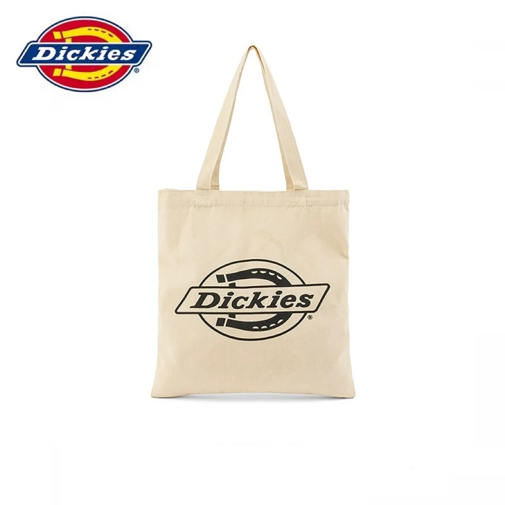 Dickies黑白logo休闲帆布包印花便携中性白色简约定做