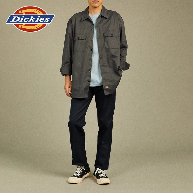 Dickies商场同款新品情侣工装翻领休闲梭织长袖衬衫DK011767
