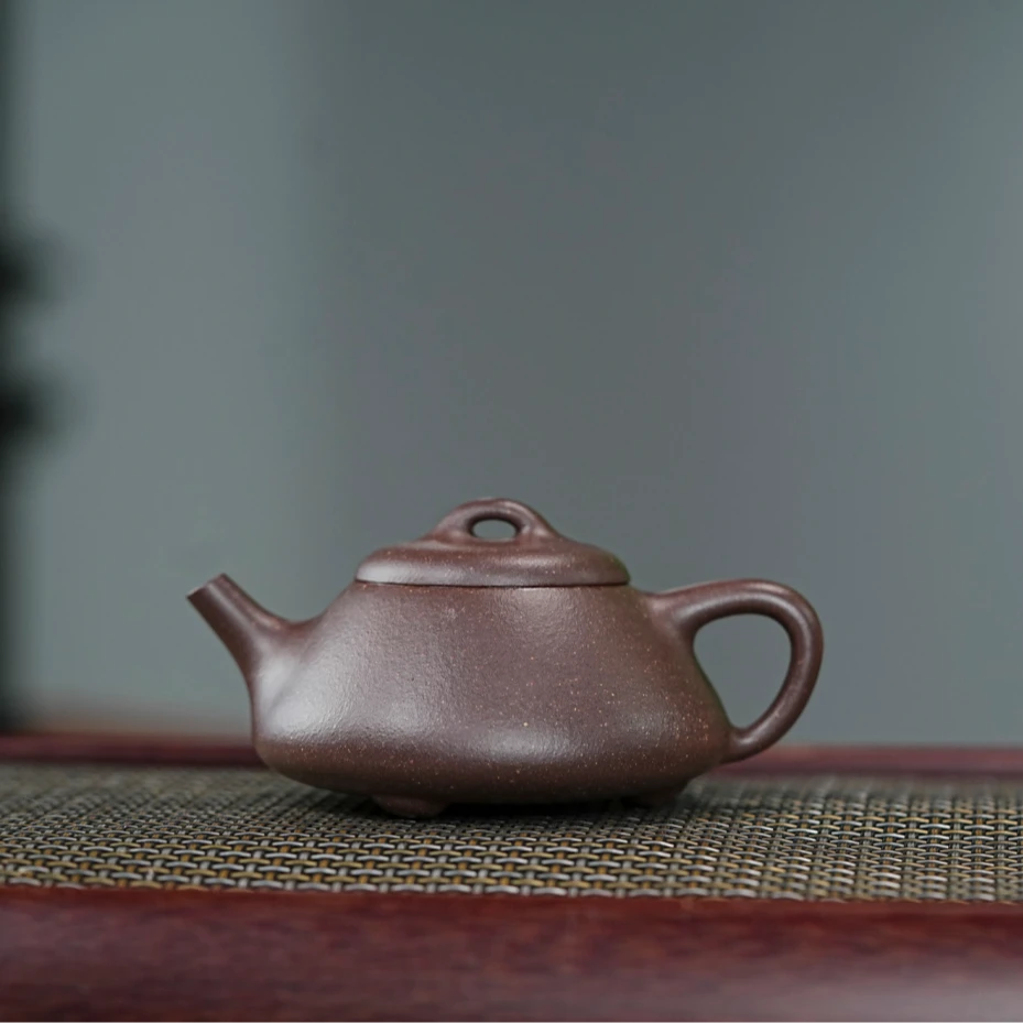 宜兴紫砂壶 小号 原矿大水潭天青泥 曼生石瓢壶170cc 手制精美