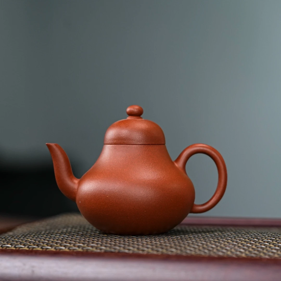 宜兴紫砂壶黄龙山原矿红降坡  思亭壶 手制