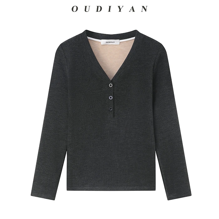 OUDIYAN | 小个子高端女装 冬季休闲百搭加绒打底衫