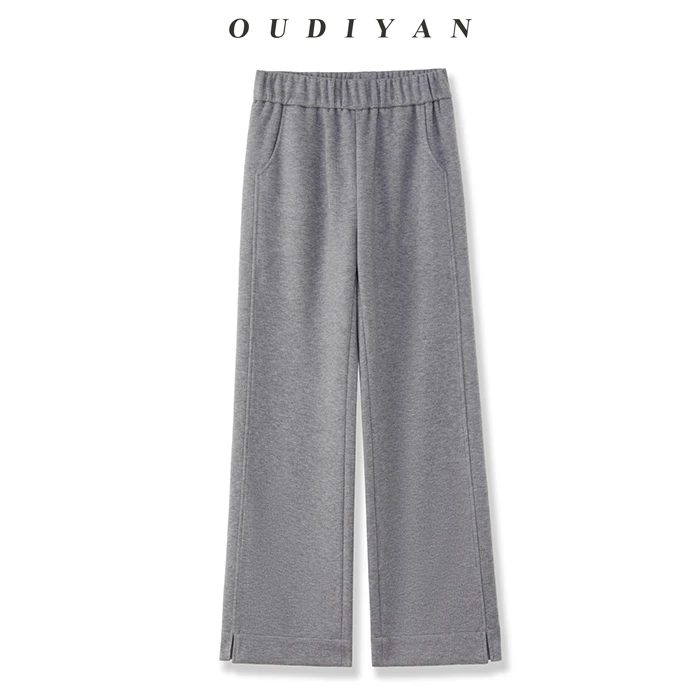 OUDIYAN | 小个子高端女装 秋冬厚款松紧腰高腰窄版阔腿裤