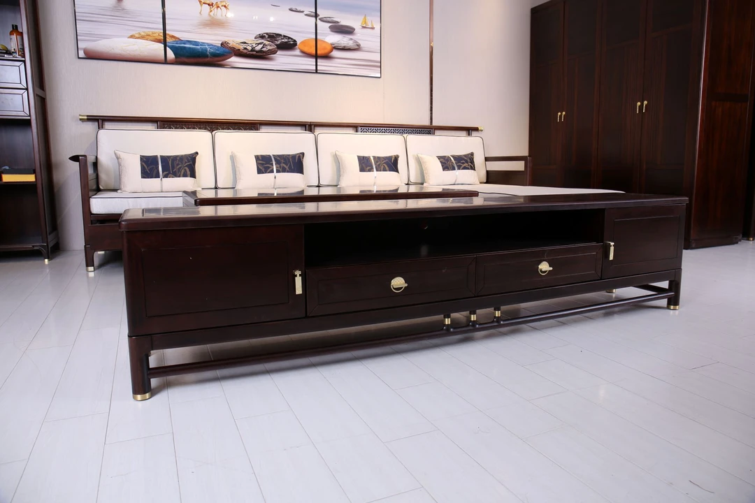 （大利家具）清尾孤品SSL-625电视柜黑檀木新中式客厅矮柜实木家具