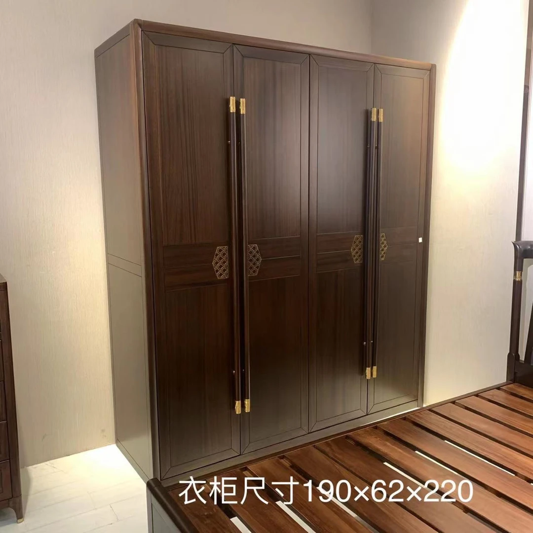 （大利家具）MQL-JF-1 四门衣柜进口黑檀木新中式衣柜大空间储物