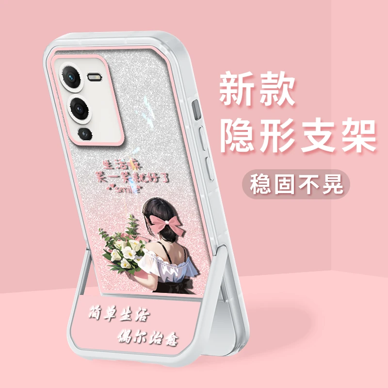 适用vivos15手机壳简单生活凳子支架硅胶软壳镜头全包防摔保护套