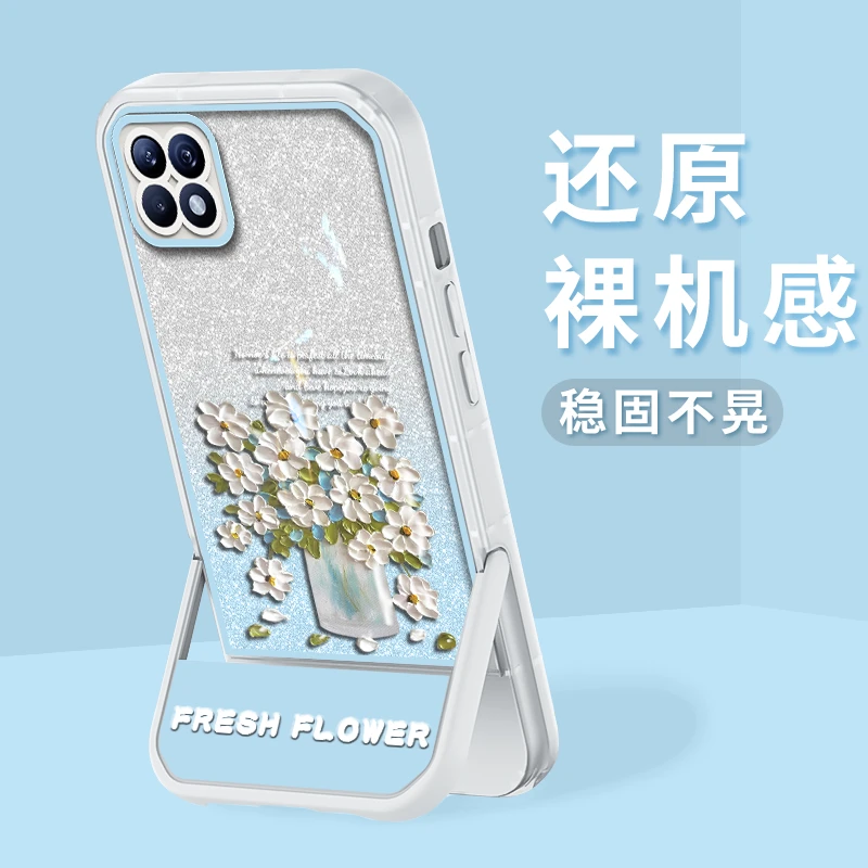 适用oppoa72手机壳油画插花凳子支架硅胶软壳全包防摔保护套
