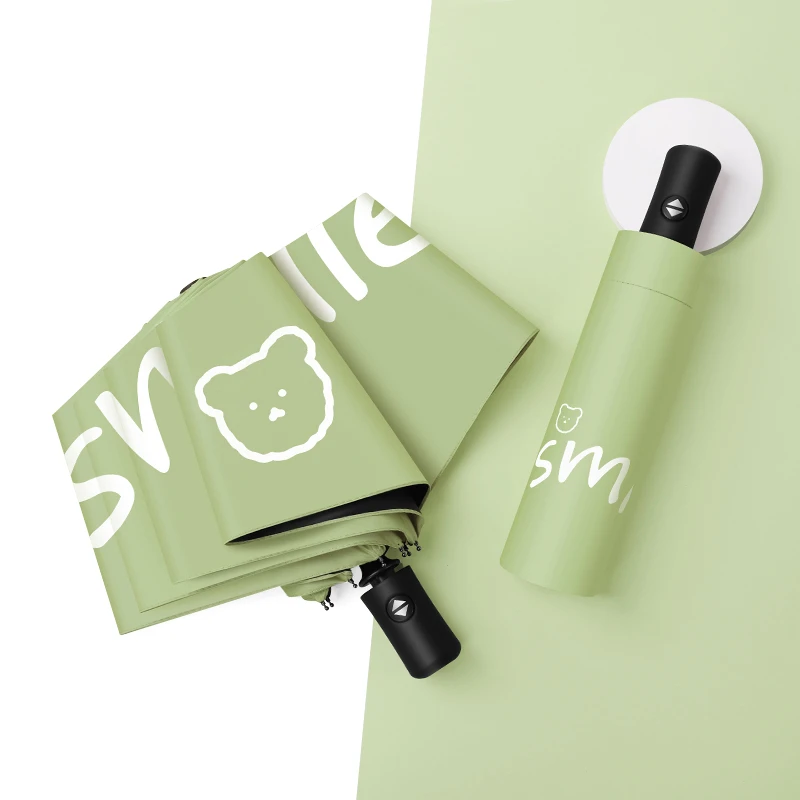 雨宝全自动微笑熊儿童雨伞防晒遮阳伞晴雨两用学生上学专用太阳伞